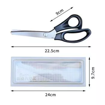 Ножницы для зигзага по ткани Ножницы для рукоделия Ножницы для зигзага по коже Инструмент для обивки Профессиональные швейные ножницы черного цвета