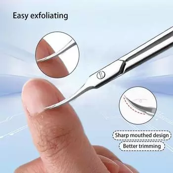 Ножницы из нержавеющей стали для бритья ногтей, бровей, ножницы для красоты, уход за кутикулой, загиб передней части омертвевшей кожи, ножницы для ногтей
