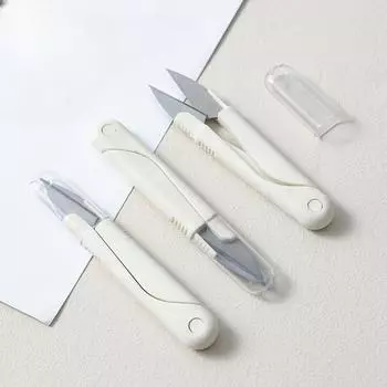 Ножницы из нержавеющей стали с пружиной и чехлом. Портативные швейные ножницы с нитками. Ножницы для вышивки крестом. белый
