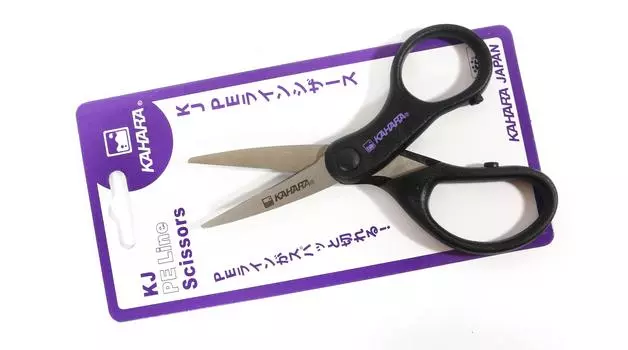 Ножницы Kahara PE с плетеной леской, прямые, 5,5 дюйма, черные (7095)