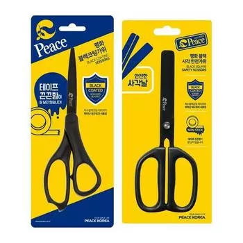 Ножницы Peace Korea Peace с черным покрытием + черные квадратные ножницы, 1 комплект, корейские игрушки