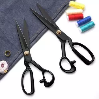 Ножницы портновские из высокоуглеродистой стали с острыми лезвиями, металлические ножницы для ткани, многоцелевые портнихи S чёрный