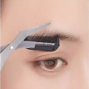 Ножницы-триммер для бровей с расческой для удаления волос на лице, бритва для женщин, косметические аксессуары для макияжа розовый