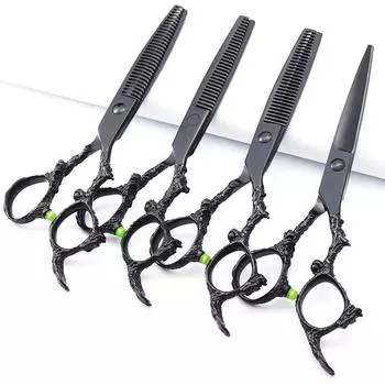 Ножницы Wanmei S New Dragon Pattern, парикмахерские ножницы, набор 6-дюймовых профессиональных плоских ножниц для парикмахерских, тонкие и сломанные ножницы для волос