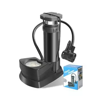 Ножной насос высокого давления, велосипедный напольный насос с клапаном Шредера/Преста/Вудса, указатель насадки тройного назначения чёрный