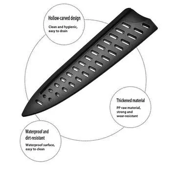 Ножны для кухонного ножа, черные пластиковые чехлы для ножей, защитная крышка для лезвия ножа, защитный чехол для кромок, чехол для обвалки фруктового хлеба, нож шеф-повара, инструмент A1