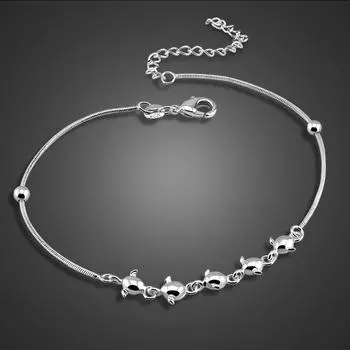 Ножные браслеты из 100% стерлингового серебра 925 пробы, ангельские яйца, змеиная цепочка, украшения для ног, летние пляжные браслеты на ногу для женщин, цепочка на ногу