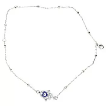 Ножный браслет с голубыми глазами, удобная цепочка для ног от сглаза, милая Lucky Moon Fatima, цепочка для ног с кисточками для женщин, вечеринок