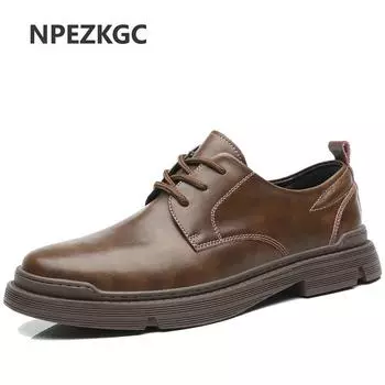 NPEZKGC большой размер 38-47 мужские туфли из итальянской кожи роскошные мужские мокасины из натуральной кожи официальные мокасины мужские 6 чёрный