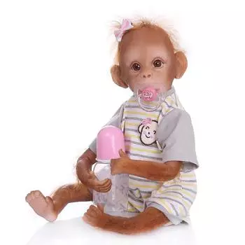 NPK 14 дюймов 47 см силиконовая виниловая реалистичная кукла-обезьянка реалистичная возрождается ребенок