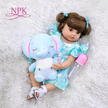 NPK 55 см Reborn Baby для маленьких девочек, силиконовая кукла для всего тела, игрушка для ванны, реалистичная, настоящая мягкая на ощупь