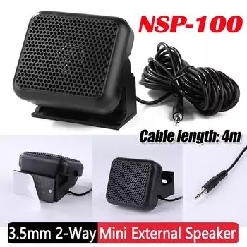 NSP-100 Аудио Стерео 3,5 мм Двухсторонний Мини Внешний Динамик для Yaesu FT-847 FT-920 FT-950 FT-2000 CB Радио Рация Громкоговоритель 80X70X40MM