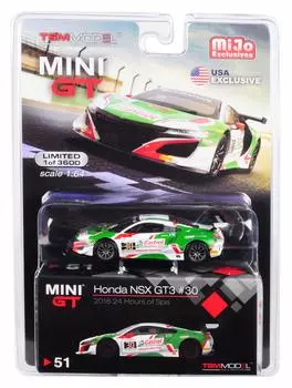 NSX GT3 Castrol 24 Hours Spa Worldwide литая модель автомобиля ограниченного тиража в миниатюре True Scale MGT00051 #30 дюймов (2018) 1/64