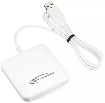 NTT Communications Контактный тип USB Тип IC Картридер Записывающее устройство ACR39-NTTCom белый