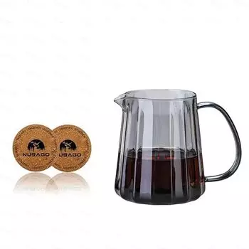 NUBAGO Coffee термостойкий кофейный стакан для капель из дерева с ручным механизмом для капельного кофе с порциями 2 на сером сервере, стеклянный, стильный, небьющийся, сохраняющий форму,