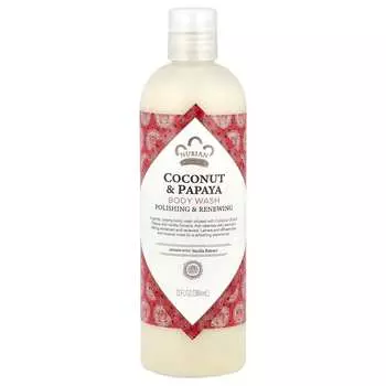 Nubian Heritage, Гель для душа, кокос и папайя с экстрактом плодов ванили, 13 жидких унций (384 мл)