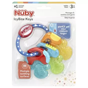 Nuby, IcyBite key, 3+ месяцев, синий, 1 шт.