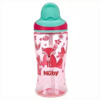 Nuby Tritan TT Kids Соломенная чашка 360мл 1288, Spring Flower Fox, 1 шт.