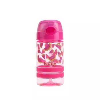 Nuby Tritan TT One Touch Straw Cup 360мл, арбузно-розовый, 1 шт.