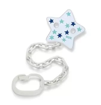 NUK Blue Star Pacifier Plastic with Clip for OCNK10256508 Holder, Star-Shaped Anti-Drop Babies,