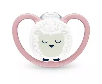 NUK Space Knight Sheep Pacifier for Babies Includes Disinfectant Perfect for Nighttime Perfect for Preparing for Newborns 0-6 Months, Rash-Resistant