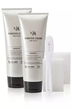 NULL Крем для удаления волос для большого набора совместимый с набором с 2 шпателями для мужчин, емкость, 250 г, 2, VIO, губки, квази-препарат