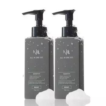 NULL Medicated Gel Moist Type Набор из 2 лосьонов, увлажняющих гелей, сывороток для ухода за кожей, эмульсий, 100 г, все в одном, для мужчин, квази-препарат «все в одном»