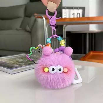DIY маленькие угольные шарики брелок кролик кулон плюшевые пары аксессуары сумка украшение