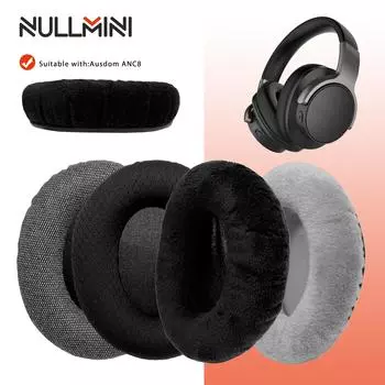NullMini Replacement Earpads for Ausdom ANC8 Headphones Earmuff Sleeve Ear Cushion Headset Headband Headbeam