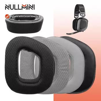 NullMini Replacement Earpads for Corsair HS80 RGB Headset Headphones Leather Sleeve Mesh Ear Cushion Earphone Earmuff