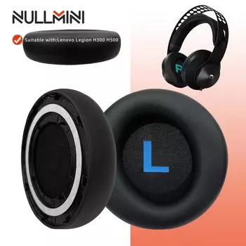 NullMini Replacement Earpads for Lenovo Legion H300 H500 Headset Ear Cushion Headphones Protein Leather Earmuffs Sleeve