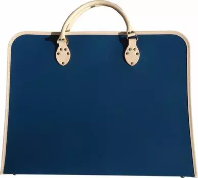 NULO A3 чертеж синего цвета кожа ppкожаный чехол/портфель/сумка для уроков/футляр для партитур/дизайнер/архитектор/координатор интерьера/индиго (6