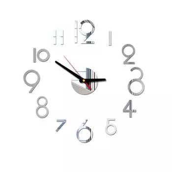 Number Wall Diy Clock 3d Mirror Sticker Modern Home Office Decor Art Decal