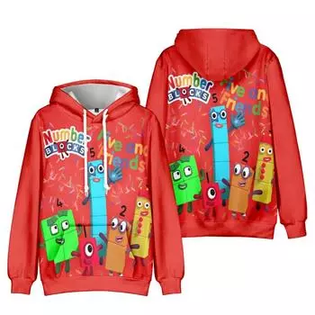 Numberblocks мультфильм мужчины женщины толстовки осень повседневный пуловер толстовки с капюшоном мода хип-хоп толстовка одежда XS