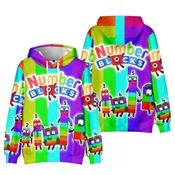 Numberblocks Мужские Женские Толстовки Осенние Повседневные Пуловеры Толстовки С Капюшоном Мода Хип-Хоп Толстовка Одежда XS