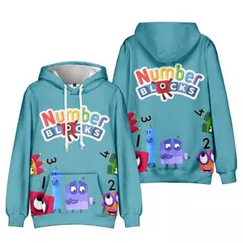 Numberblocks Мужские Женские Толстовки Осенние Повседневные Пуловеры С Капюшоном Модные Хип-Хоп Толстовки Одежда XS