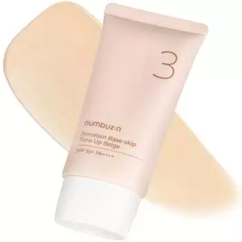 Numbers In (numbuzin) No. 3 No Foundation Ceramic Skin Tone Up Cream SPF50 + PA ++++ 50ml | Makeup Base Korean Cosmetics Skin Care Sunscreen