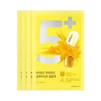 Numbers Inn NUMBUZ:N No. 5 Shiratama Glutathione C Furikake Mask 1 box 4 pieces 27ml x 4 (108ml) Korean Cosmetics Sheet Mask Face Mask Set Vitamin C
