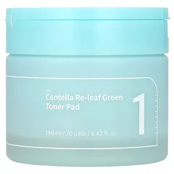 Numbuzin, #1 Centella Releaf Green Toner Pad, 70 sheets, 190ml (6.42fl oz)