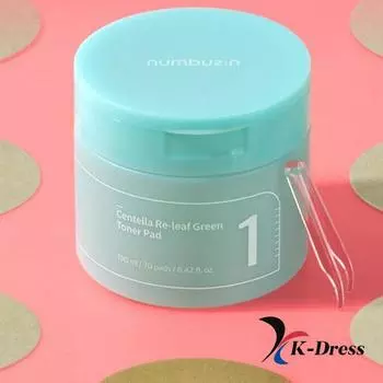 Numbuzin Centella Re-leaf Green Toner Pad (70 листов) 1 PCS