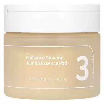 Numbuzin, No 3 Radiance Glow Jumbo Essence Pads, 70 листов, 150 мл (5,07 жидких унций)