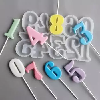 Numeric Shaped Modeling DIY Lollipop Silicone Mold Chocolate Candy Mould Various Shape Birthday Cake Decorating Tool Baking Mold