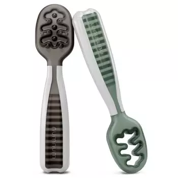 NumNum Pre Spoon GOOtensils Детская ложка Набор для самостоятельного кормления малышей без бисфенола А Силиконовая ложка для самостоятельного кормления ребенка Врач рекомендует детскую светодиодную ложку для отлучения от груди