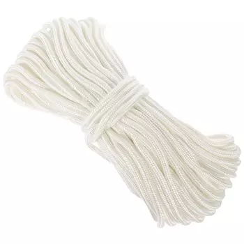 NUOLUX нейлоновая веревка Zail веревка толщиной 6 мм, длина 30 м, белая походная веревка, веревка для одежды, веревка для флагштока, веревка для обмотки, внутренняя и наружная бельевая веревка, плетеный нейлон