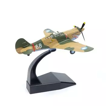 NUOTIE Warhawk Flying Tigers Fighter Model Vintage Fighter Второй мировой войны Metal Diecast Aircraft Military Show Airplane для коллекции или демонстрации