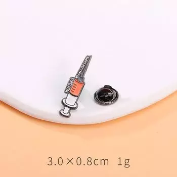 Nurse Brooch Doctor Jewelry White Coat Decorative Parts Nursing Department Medical Element Accessories Hospital Small Gift Syringe nurses