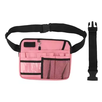 Nurse Fanny Pack Doctor Supplies Storage Bag Multi Compartments Nurse Waist Pouch for Hospital Pink розовый
