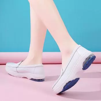 Nurse shoes spring new comfortable soft sole not tired feet versatile air cushion breathable non-slip medical work little white single shoes 34 белый