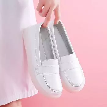 Nurse shoes women s soft-soled breathable doctor work shoes thick-soled non-slip spring and summer flat-soled medical shoes comfortable and not t 34