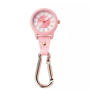 Nursery Pink Gold Carabiner Luminous Watch Inverted Dial Nursing Medical Pink 1190268A Nurse Goods (COLOR)
